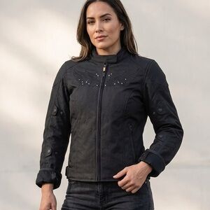 NWOT Street & Steel Black Textile Armored Motorcycle Riding Jacket | Women’s XS